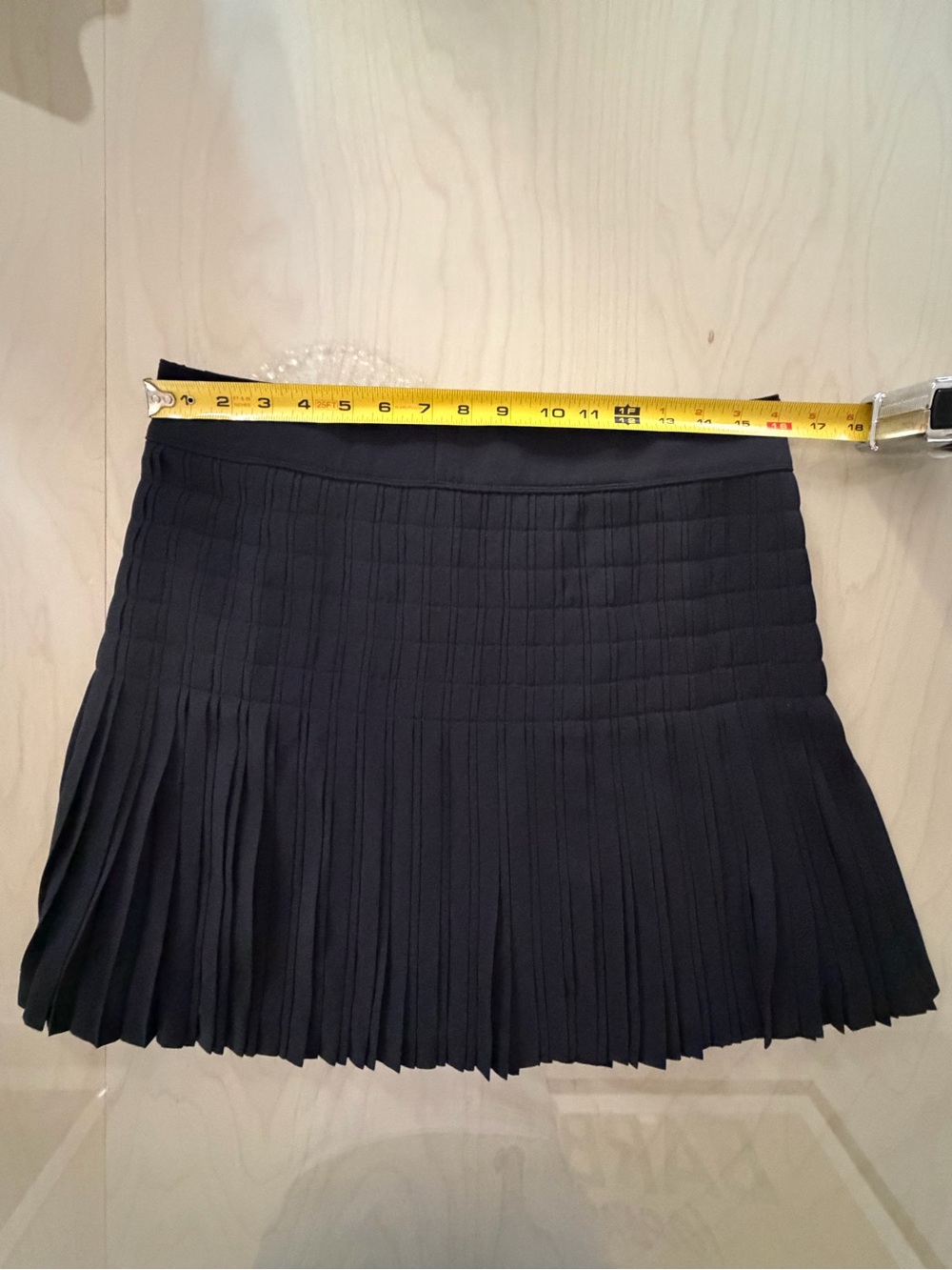 J. Crew Black Pleated Mini Skirt with Wide Waistband